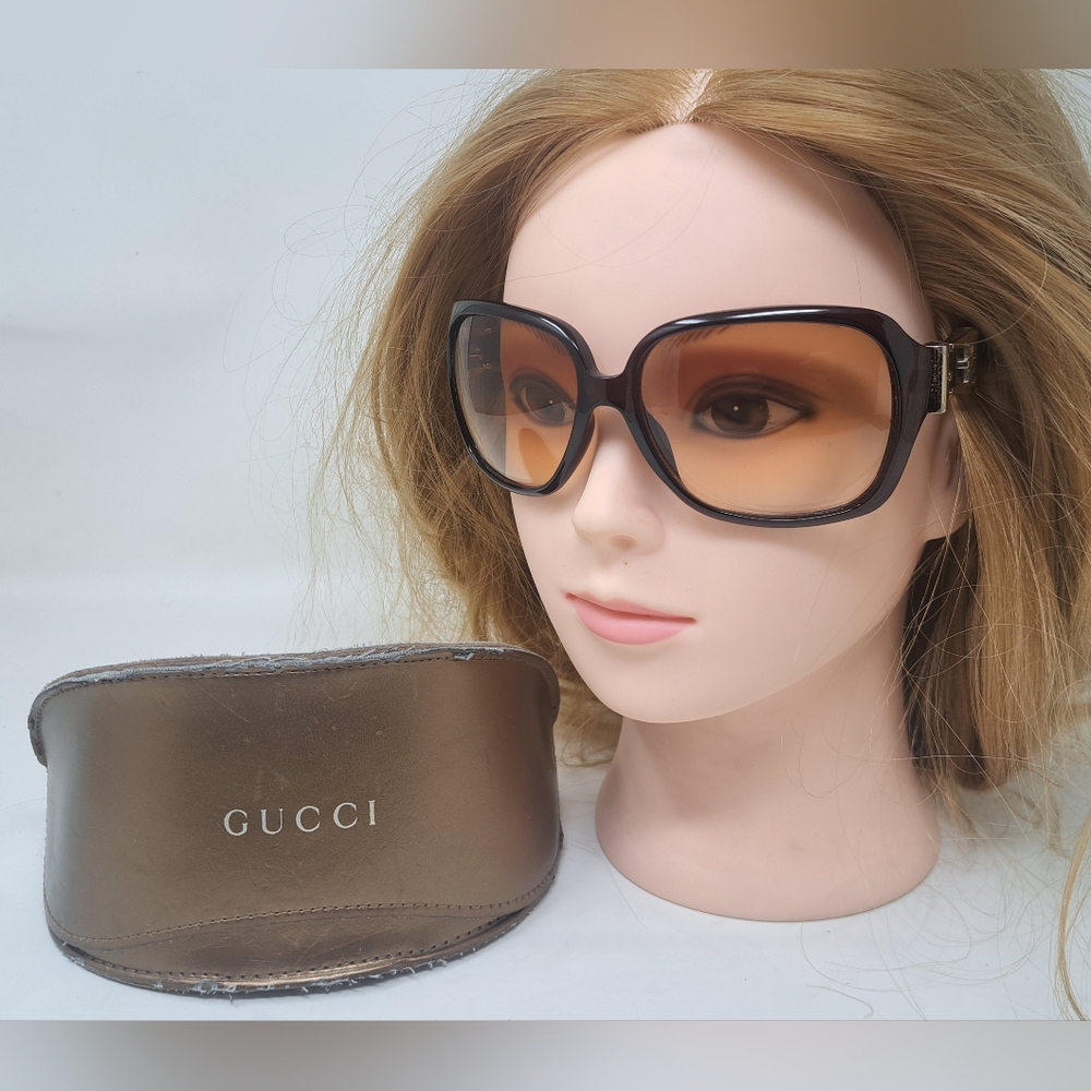 Gucci Women's Sunglasses Queen Bow Gold Brown Amber Gradient GG3006/S 59-15-120 - Picture 2 of 16